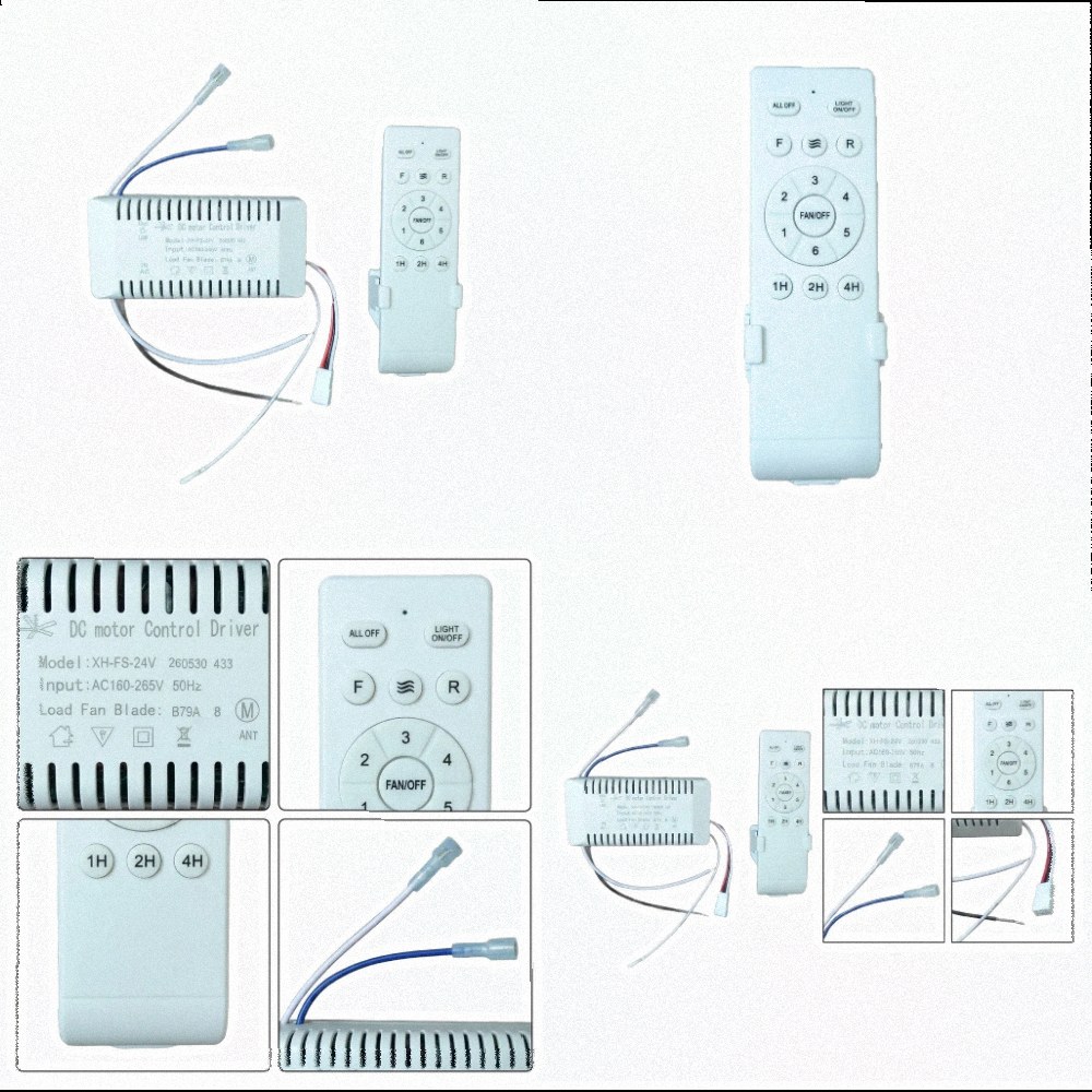 Ceiling Fan Light Kit Replacement - ชุดรีโมทควบคุมพัดลมเพดาน 6 ระดับความเร็ว DC24V พร้อมฟังก์ชันตั้งเวลา สำหรับพัดลมไฟแบบซ่อนและพัดลมแบบมีก้านยึด