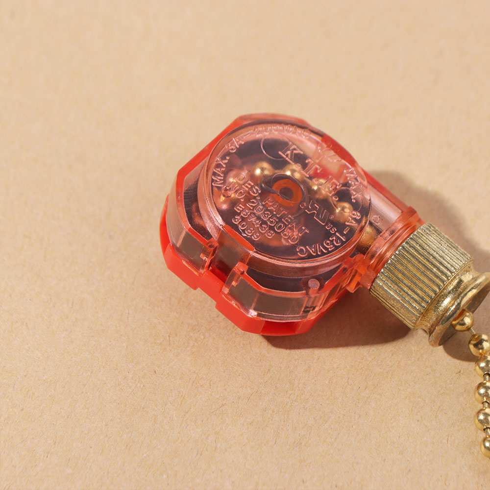 Ceiling Fan Pull Chain Switch - ควบคุมความเร็ว 3 ระดับด้วยสายดึง พื้นผิวเรียบ ใช้งานสะดวก สายดึงพัดลมเพดาน