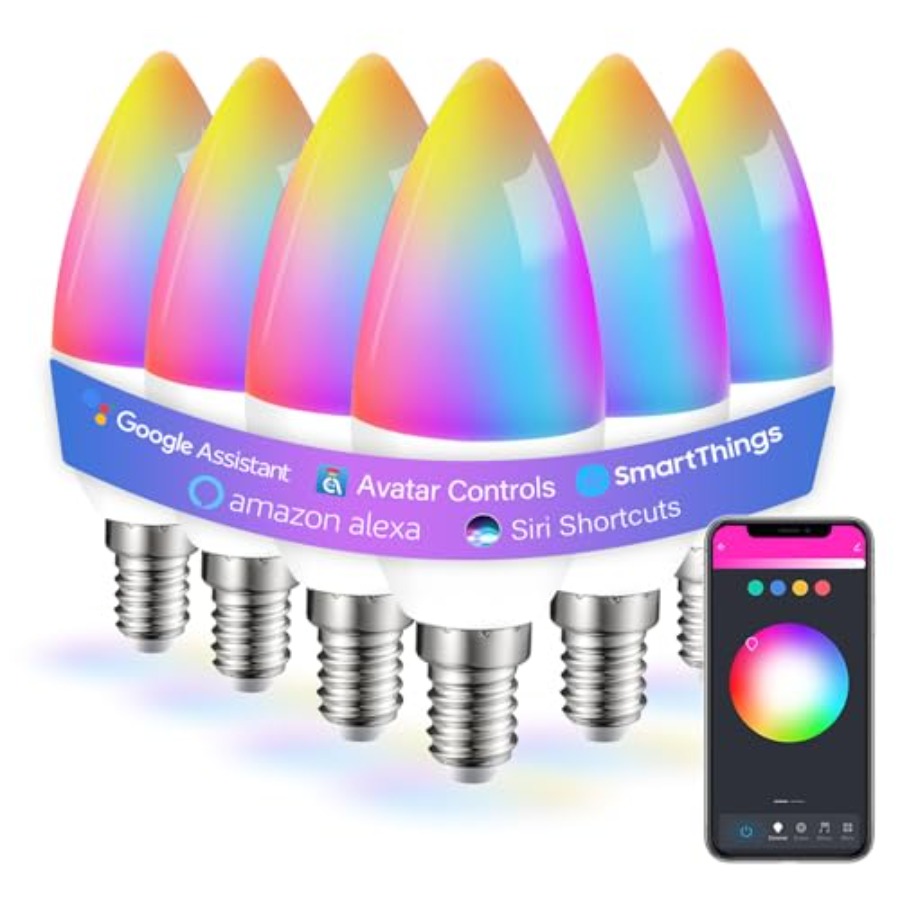 Smart Ceiling Fan Alexa Wifi - หลอดไฟอัจฉริยะ, หลอดไฟอัจฉริยะ Alexa WiFi Candelabra 5W