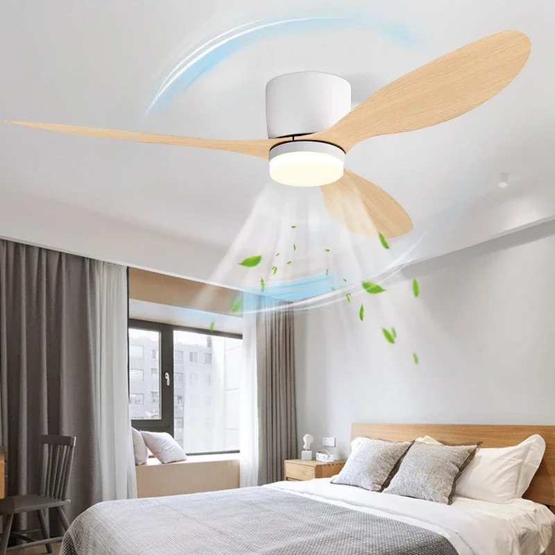 Ceiling Fan With Remote Control Reversible - ไฟพัดลมเพดาน LED สไตล์โมเดิร์น, ไฟตกแต่งพื้นต่ําพร้อมรีโมทคอนโทรล, ไฟบ้านพร้อมพัดลมในห้องนอนและบ้าน