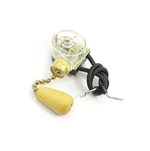 Ceiling Fan Pull Chain Switch - สวิตช์โซ่ดึงไฟพัดลมเพดานแบบกดติดปล่อยดับ 3A 250VAC สองสาย
