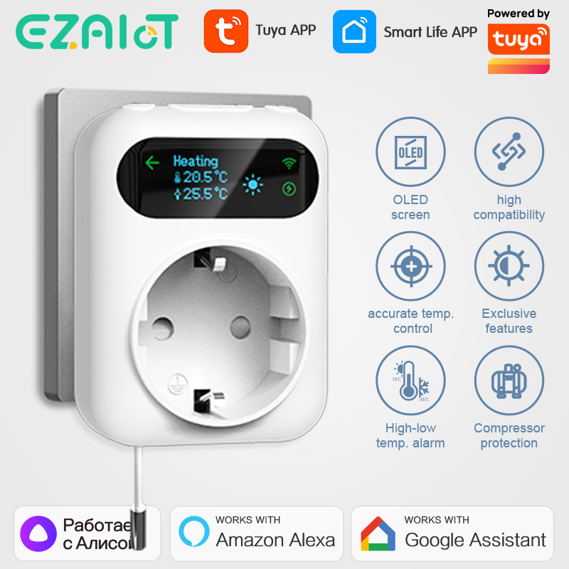 Smart Ceiling Fan Alexa Wifi - สมาร์ท WiFi ซ็อกเก็ตเทอร์โมหม้อไอน้ําพัดลม Plug Incubator Tuya