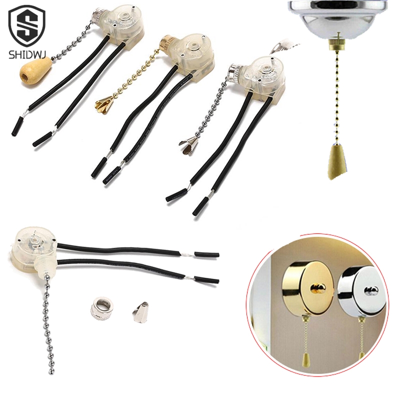 Ceiling Fan Pull Chain Switch - Universal พัดลมเพดานโคมไฟดึงสวิทช์ DIY Wall Light เปลี่ยนดึงสายไฟ