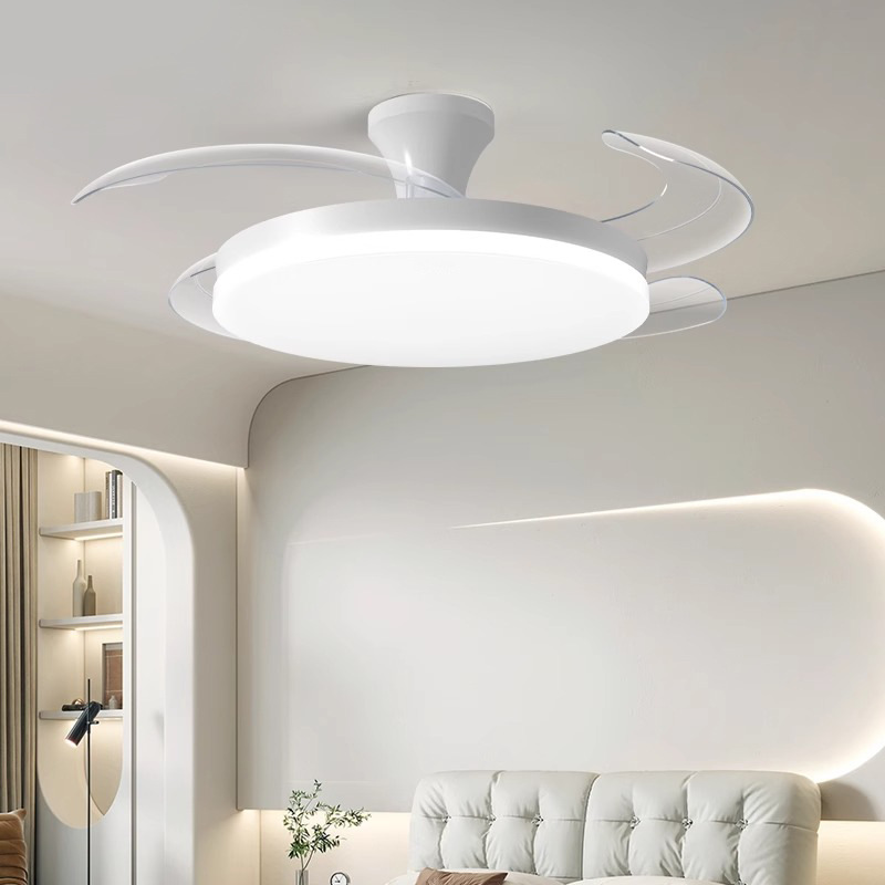 Smart Ceiling Fan With Light Remote - ไฟพัดลมเพดาน LED ที่มองไม่เห็นแบบทันสมัย มอเตอร์ DC ปริมาณลมขนาดใหญ่