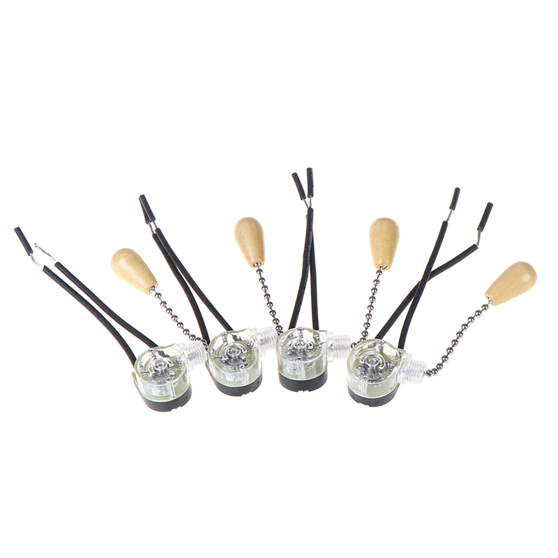 Ceiling Fan Pull Chain Switch - สวิตช์ไฟแบบดึง 4 ชิ้น สำหรับโคมไฟติดผนัง พัดลมเพดาน ใช้ได้กับโคมไฟทั่วไป