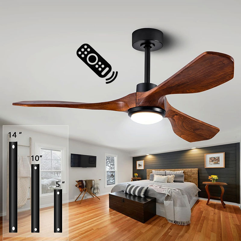 Ceiling Fan Dc Motor 52 Inch - พัดลมเพดานไม้ดีไซน์พิเศษขนาด 52 นิ้ว พร้อมไฟและรีโมท ควบคุมด้วยมอเตอร์ DC