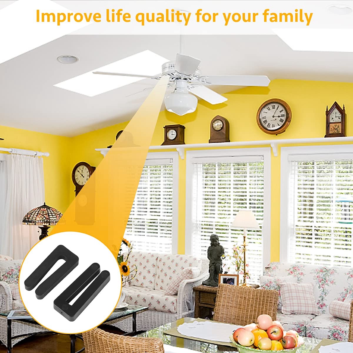 Ceiling Fan Blade Balancing Kit - Y39A-8 ชุดอุปกรณ์ปรับสมดุลใบพัดลมเพดาน รวมถึงน้ำหนักโลหะแบบมีกาวในตัวสีทอง 3 กรัม, น้ำหนักโลหะแบบมีกาวในตัวสีดำ