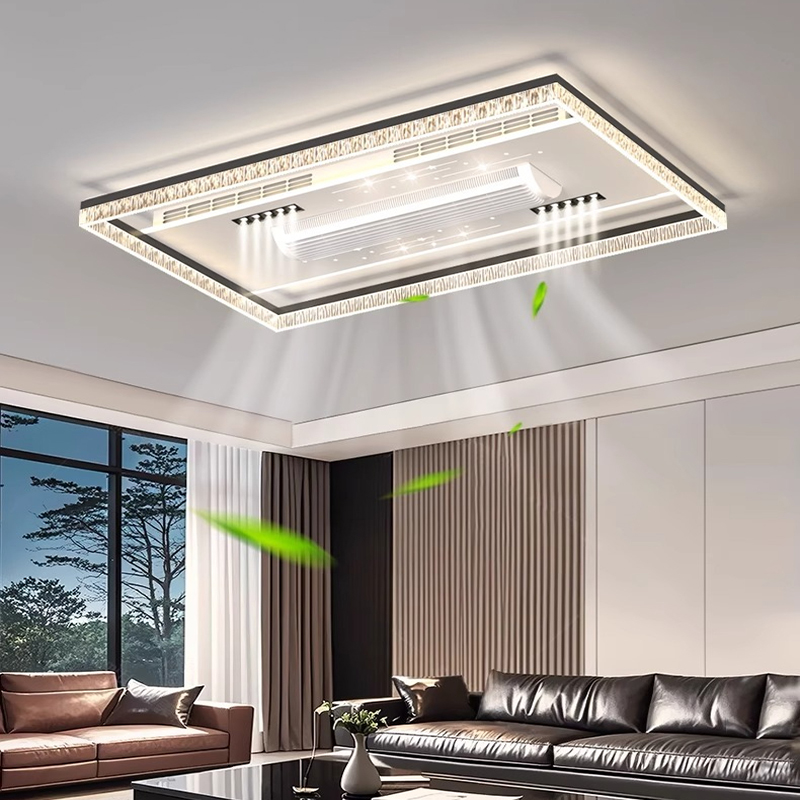 Ceiling Fan Led 3 Blade Modern - พัดลมเพดานไร้ใบพัดดีไซน์ทันสมัยสำหรับห้องนั่งเล่น โคมไฟเพดานแบบพัดลมไร้ใบพัด โคมไฟเพดานสำหรับห้องนอน