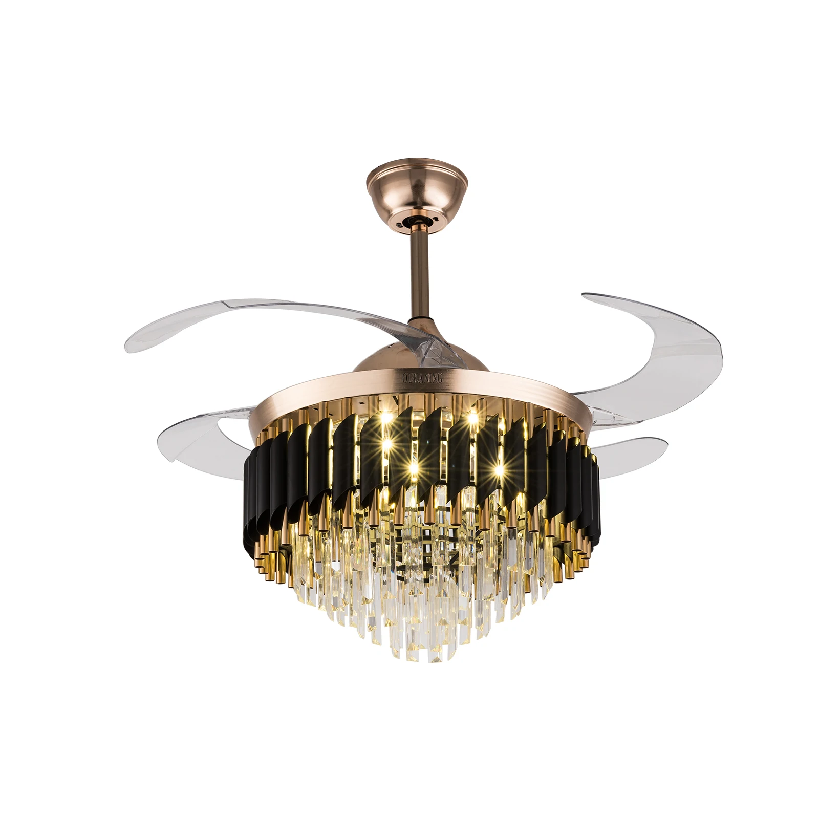 Ceiling Fan Led 3 Blade Modern - พัดลมเพดานแบบยืดหดได้พร้อมไฟ LED โคมไฟตกแต่งบ้านสไตล์โมเดิร์น พัดลมเพดาน 3 สี