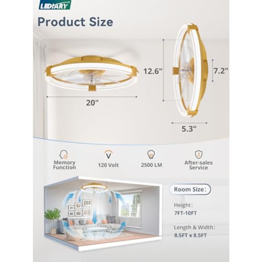 พัดลมเพดานพร้อมไฟ, พัดลมเพดานแ - Ceiling Fan Low Profile Flush Mount บทวิจารณ์และราคา