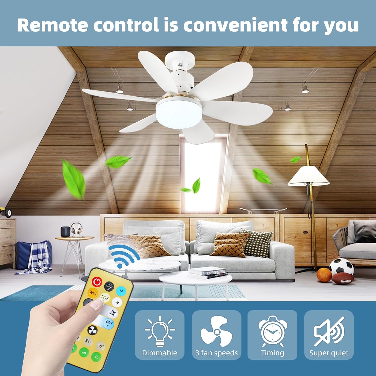 พัดลมเพดานขนาดเล็กพร้อมไฟ: รีโ - Ceiling Fan With Remote Control Reversible บทวิจารณ์และราคา