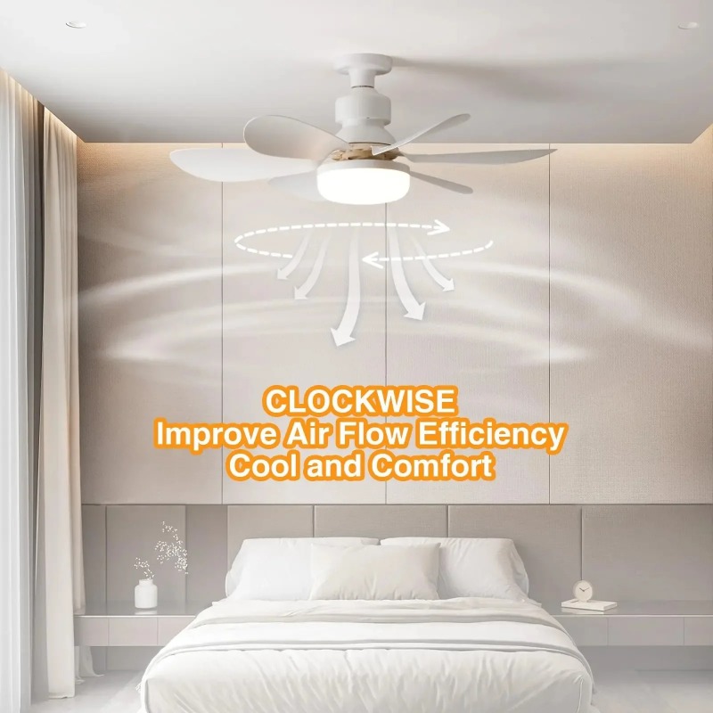 30W พัดลมเพดาน E27 พร้อมรีโมทฟ - Ceiling Fan With Remote Control Reversible บทวิจารณ์และราคา