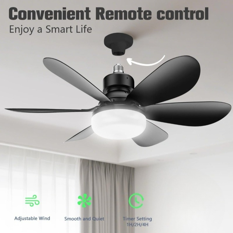 30W พัดลมเพดาน E27 พร้อมรีโมทฟ - Ceiling Fan With Remote Control Reversible บทวิจารณ์และราคา