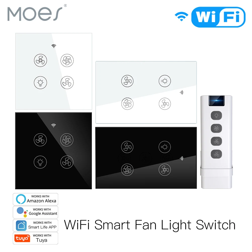 ใหม่WiFi RFสมาร์ทเพดานพัดลม2/3 - Smart Ceiling Fan Alexa Wifi บทวิจารณ์และราคา