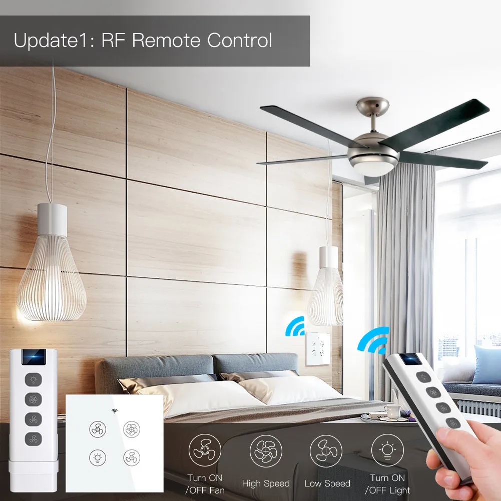 ใหม่WiFi RFสมาร์ทเพดานพัดลม2/3 - Smart Ceiling Fan Alexa Wifi บทวิจารณ์และราคา