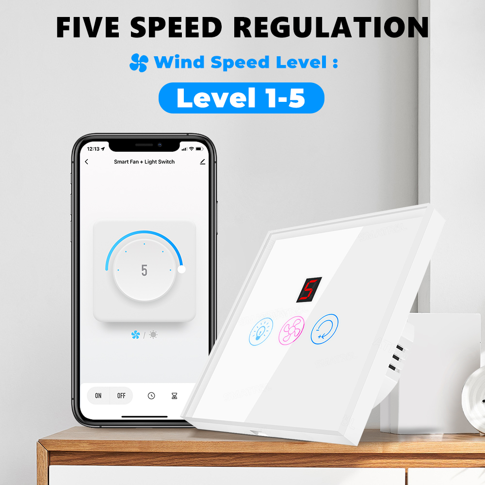 EU Us Tuya สมาร์ทสวิทช์ WiFi พ - Smart Ceiling Fan Alexa Wifi บทวิจารณ์และราคา