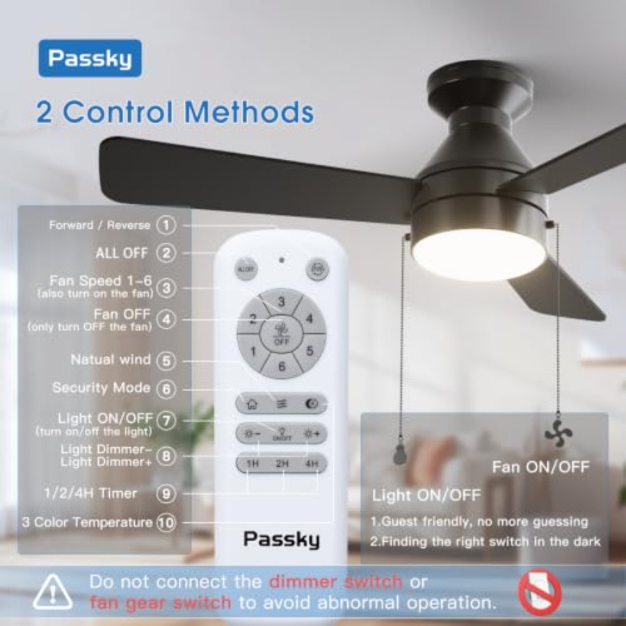 พัดลมเพดานพร้อมไฟ, พัดลมเพดานแ - Ceiling Fan Low Profile Flush Mount บทวิจารณ์และราคา