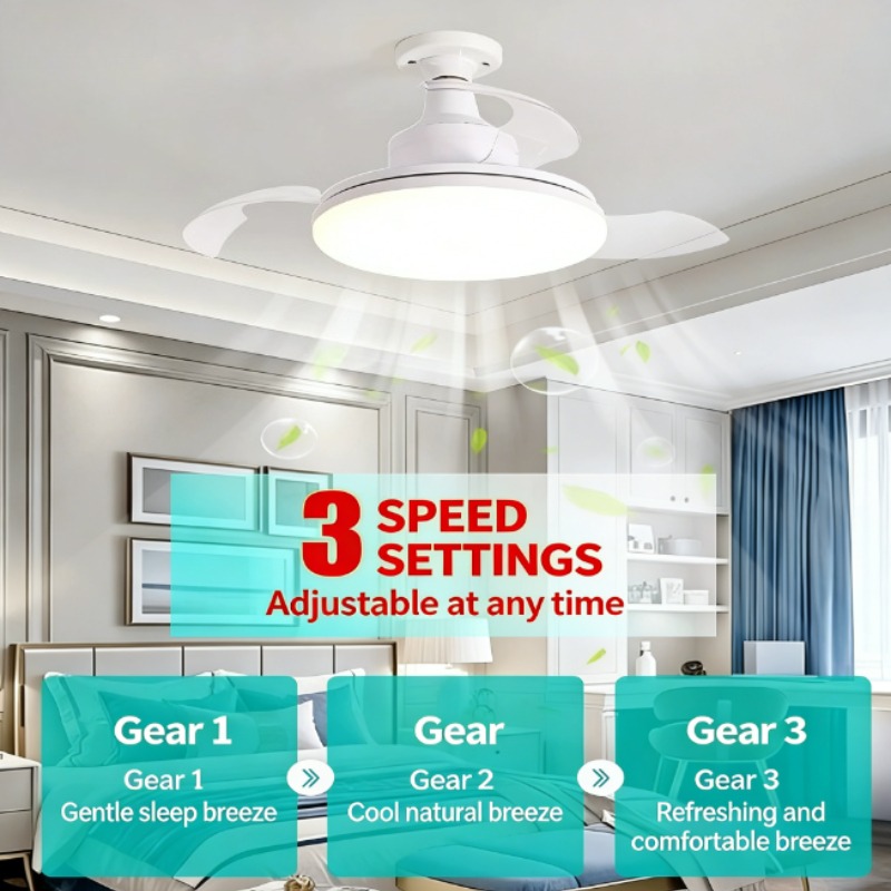 พัดลมเพดานแบบใหม่ พร้อมไฟ LED  - Ceiling Fan Led 3 Blade Modern บทวิจารณ์และราคา