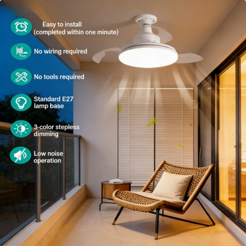 พัดลมเพดานแบบใหม่ พร้อมไฟ LED  - Ceiling Fan Led 3 Blade Modern บทวิจารณ์และราคา