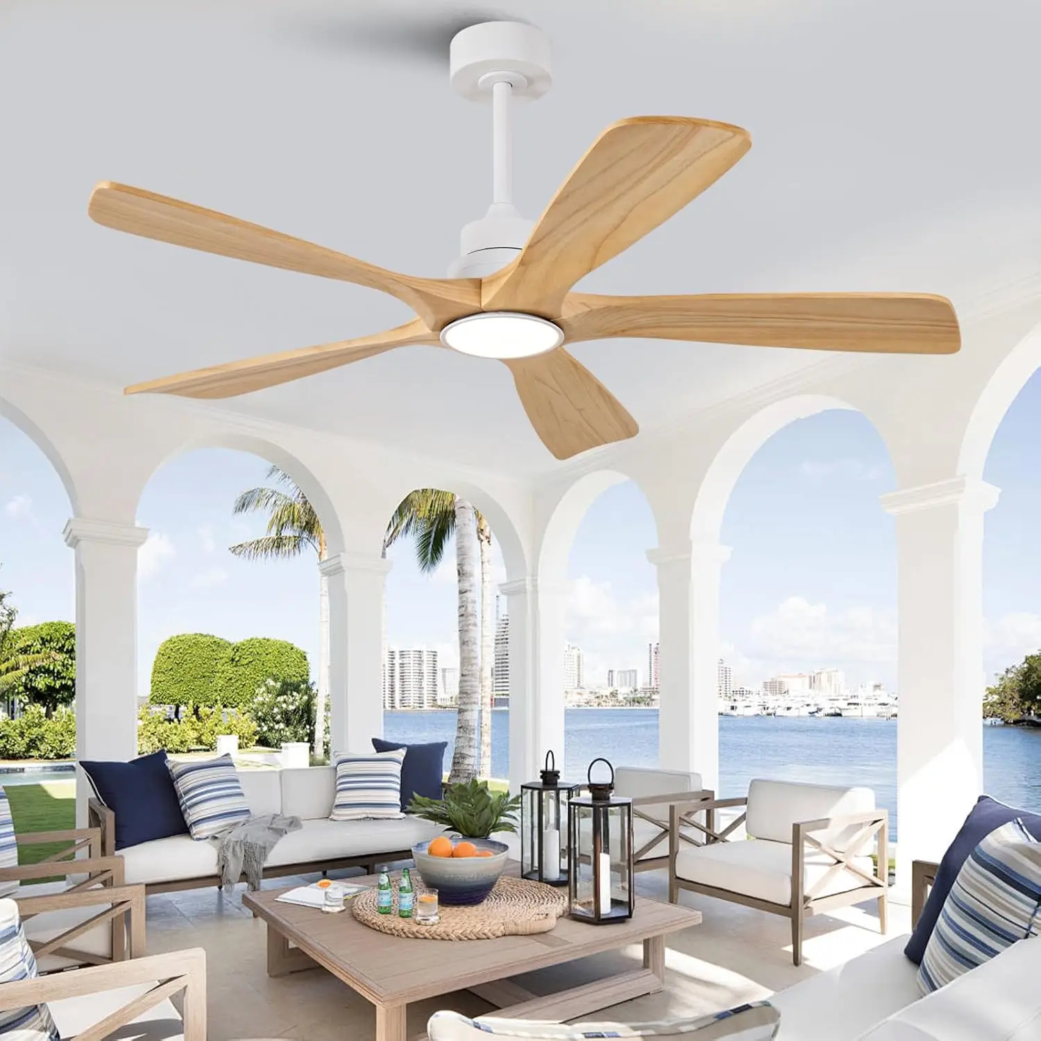 พัดลมเพดานไม้พร้อมไฟสำหรับห้อง - Ceiling Fan Led 3 Blade Modern บทวิจารณ์และราคา