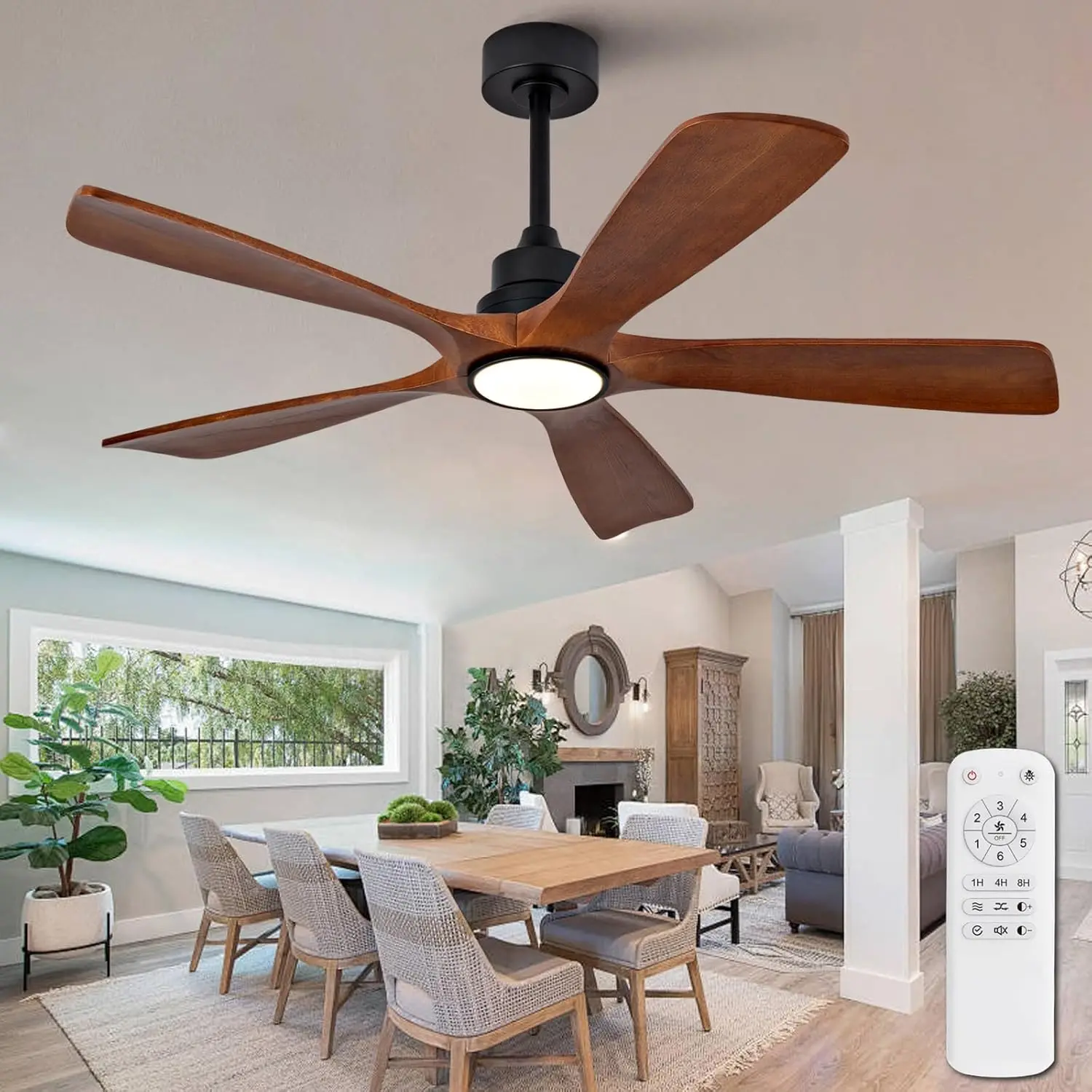 พัดลมเพดานไม้พร้อมไฟสำหรับห้อง - Ceiling Fan Led 3 Blade Modern บทวิจารณ์และราคา
