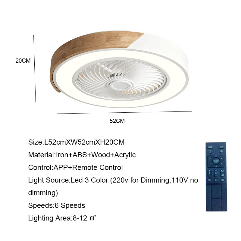 52 ซม.พัดลมเพดานโคมไฟ 220V APP - Ceiling Fan With Remote Control Reversible บทวิจารณ์และราคา