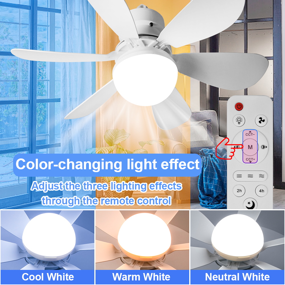 โคมไฟพัดลม LED ขั้ว E27/E26 หล - Ceiling Fan Led 3 Blade Modern บทวิจารณ์และราคา