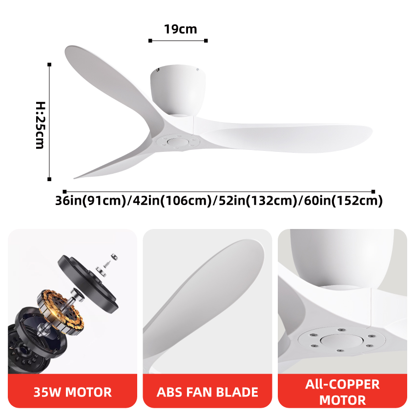 พัดลมเพดาน FUMANJIA ขนาด 36/42 - Ceiling Fan Dc Motor 52 Inch บทวิจารณ์และราคา