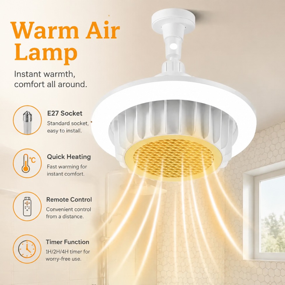 E27 โคมไฟฮีตเตอร์ไฟฟ้าแบบพัดลม - Ceiling Fan With Remote Control Reversible บทวิจารณ์และราคา