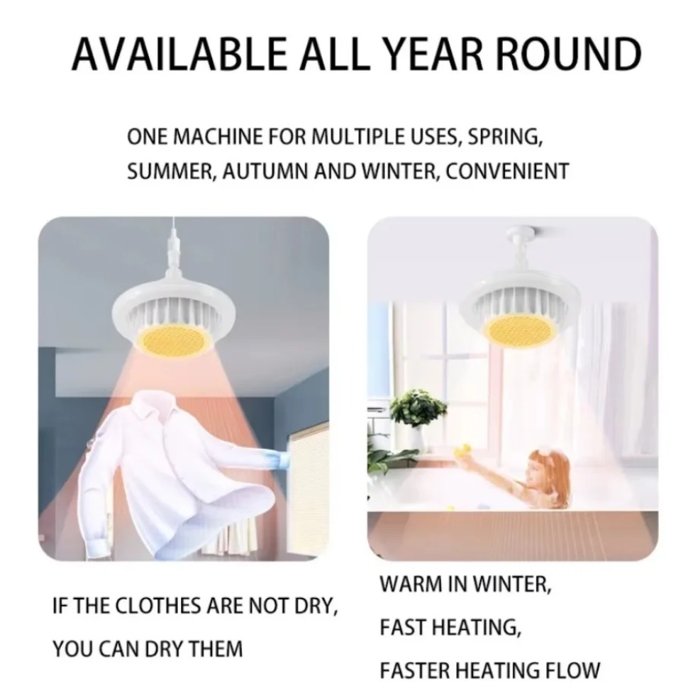 E27 โคมไฟฮีตเตอร์ไฟฟ้าแบบพัดลม - Ceiling Fan With Remote Control Reversible บทวิจารณ์และราคา