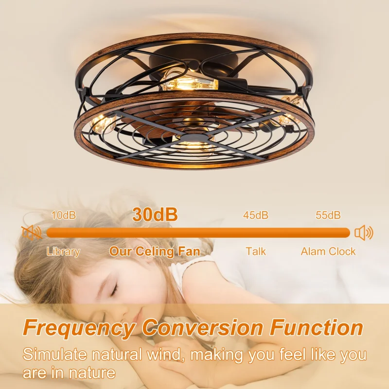 พัดลมเพดานแบบกรงรายละเอียดต่ํา - Ceiling Fan Low Profile Flush Mount บทวิจารณ์และราคา