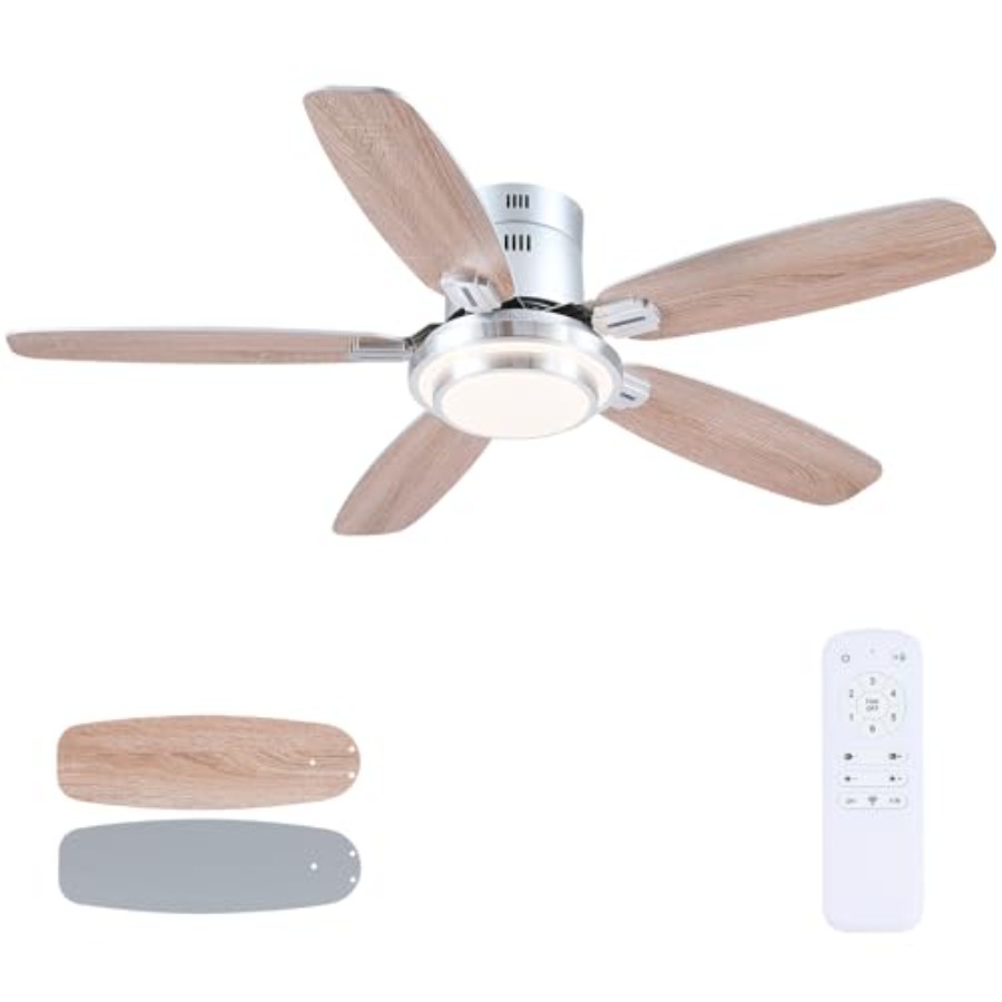 พัดลมเพดานแบบติดตั้งแนบเพดานพร - Ceiling Fan Low Profile Flush Mount บทวิจารณ์และราคา