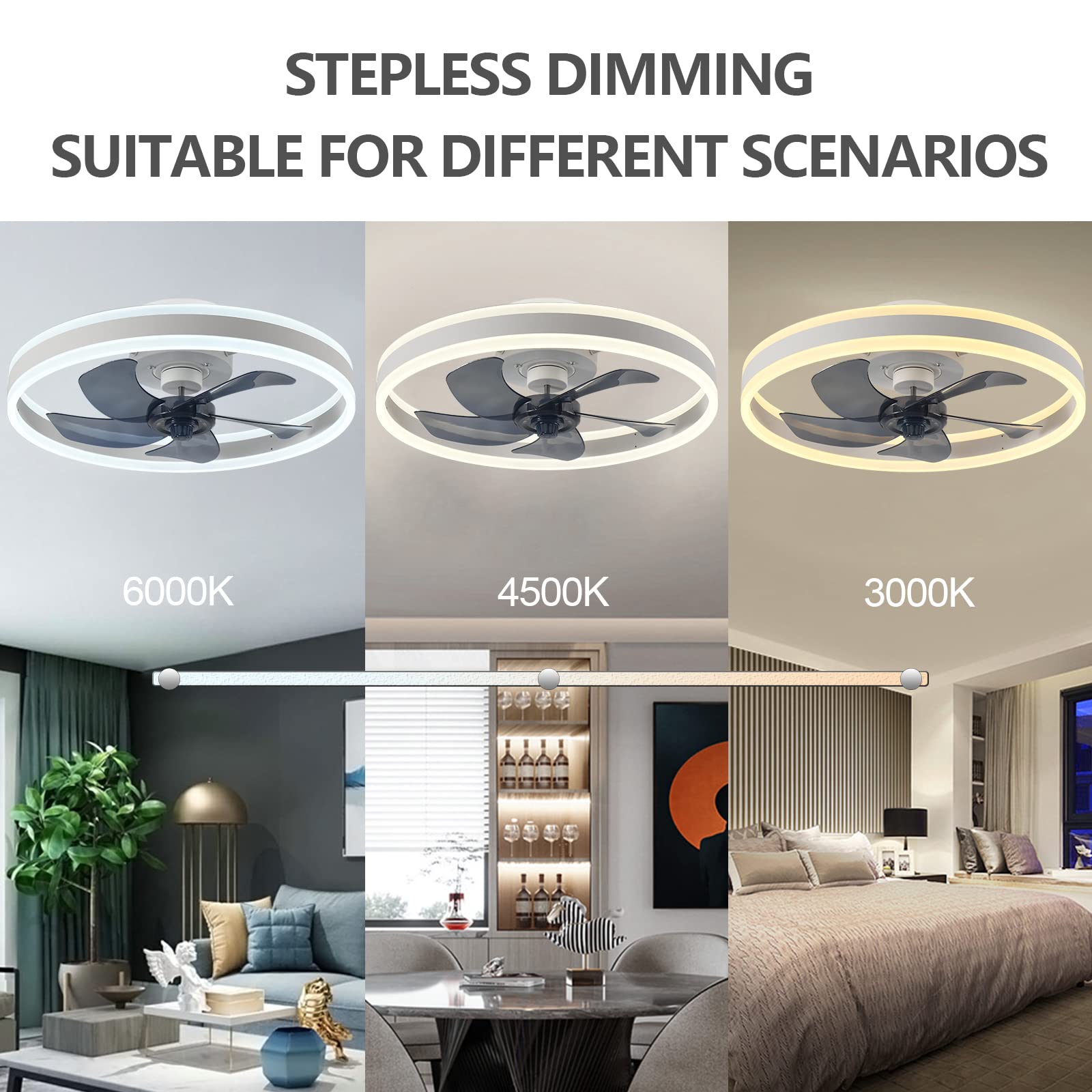 พัดลมเพดานสไตล์โมเดิร์น (พร้อม - Ceiling Fan With Remote Control Reversible บทวิจารณ์และราคา