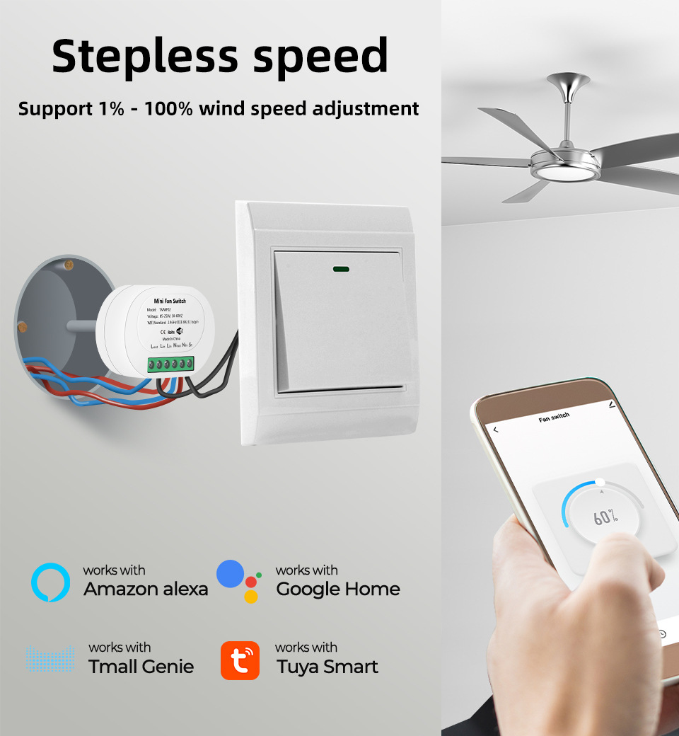 Tuya Wifi สมาร์ทเพดานพัดลมสวิท - Smart Ceiling Fan Alexa Wifi บทวิจารณ์และราคา