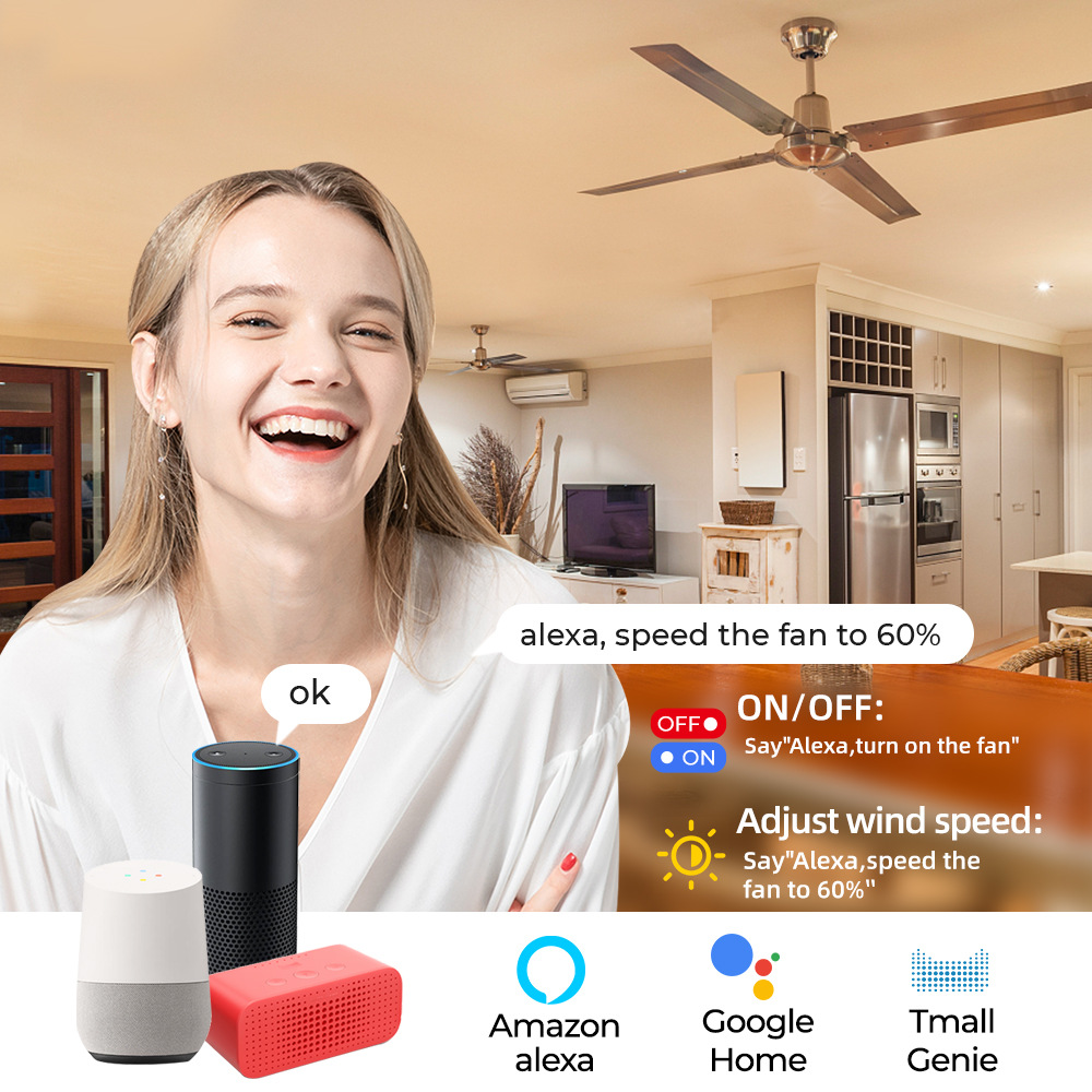 Tuya Wifi สมาร์ทเพดานพัดลมสวิท - Smart Ceiling Fan Alexa Wifi บทวิจารณ์และราคา
