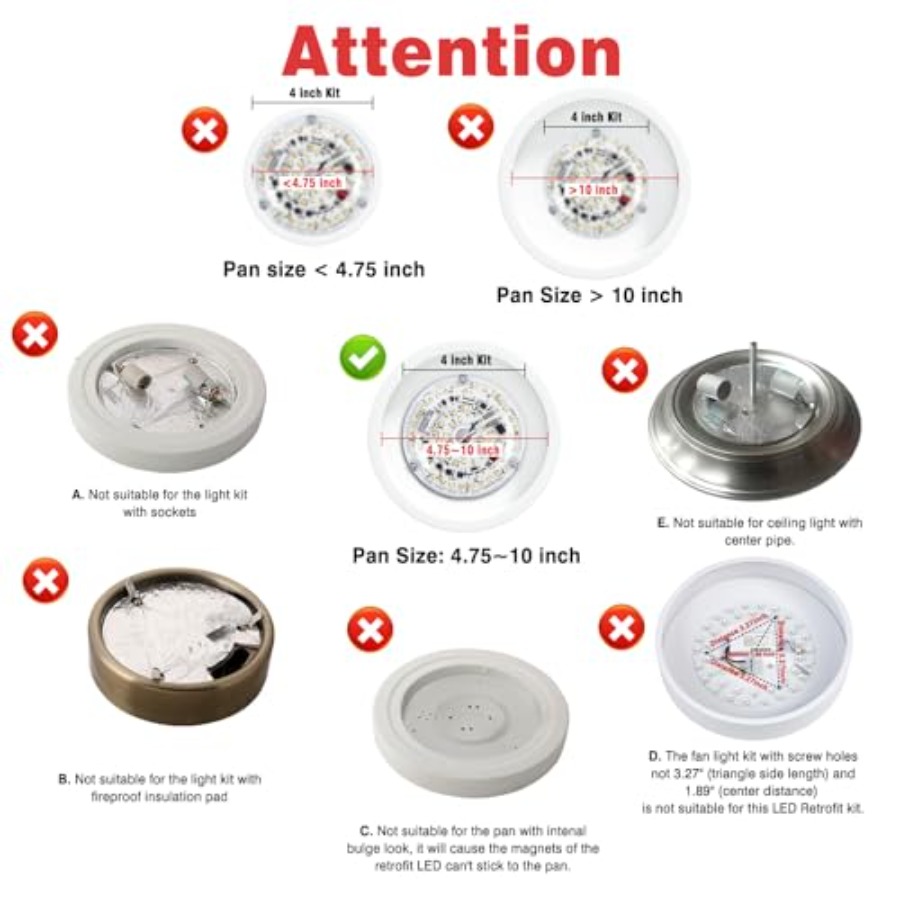 ชุดไฟ BeVisible N Glow ETL Lis - Ceiling Fan Light Kit Replacement บทวิจารณ์และราคา