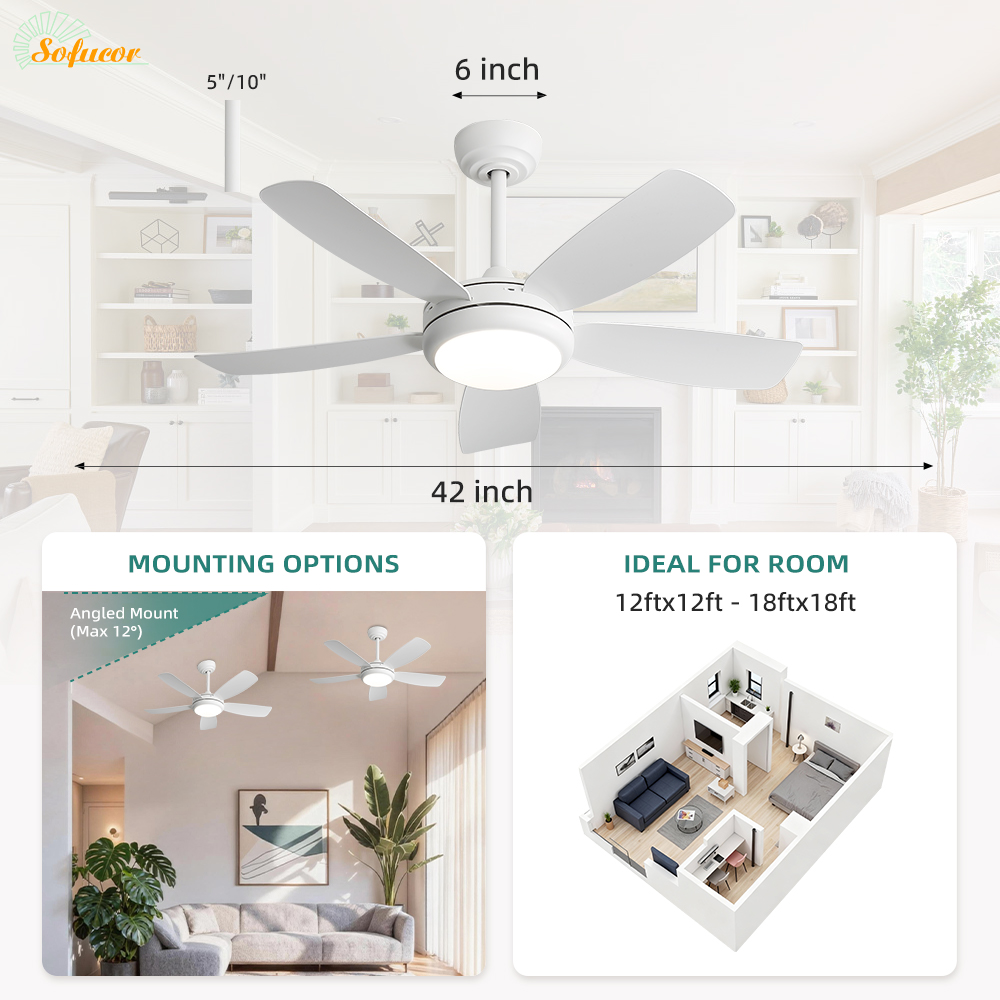 พัดลมเพดาน Sofucor ขนาด 42 นิ้ - Ceiling Fan Dc Motor 52 Inch บทวิจารณ์และราคา