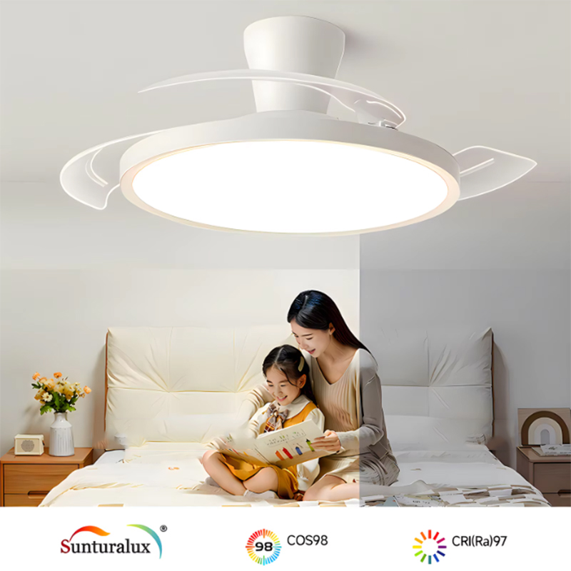 โคมไฟพัดลมเพดานทันสมัย เงียบไร - Ceiling Fan Led 3 Blade Modern บทวิจารณ์และราคา