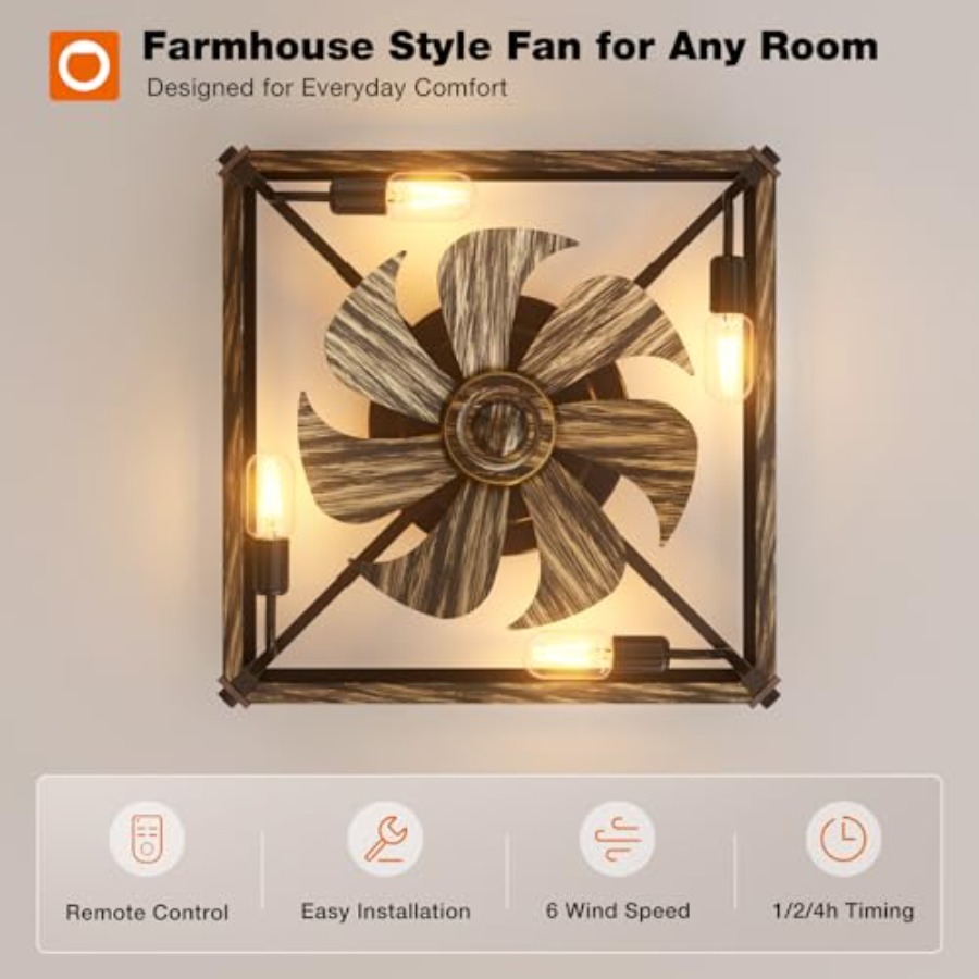 พัดลมเพดานทรงเตี้ยแบบติดตั้งใน - Ceiling Fan Low Profile Flush Mount บทวิจารณ์และราคา