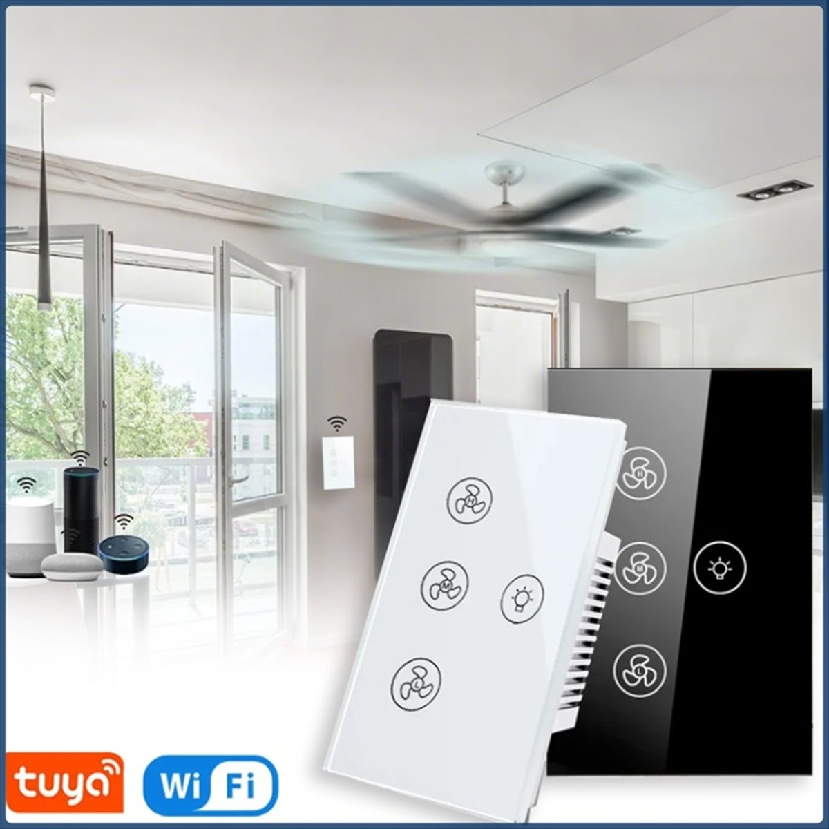 【ใหม่!】 สวิตช์ไฟพัดลมเพดานอัจฉ - Smart Ceiling Fan Alexa Wifi บทวิจารณ์และราคา