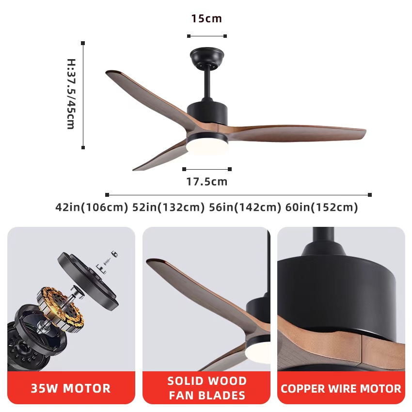 พัดลมเพดาน FUMANJIA ขนาด 42/52 - Ceiling Fan Dc Motor 52 Inch บทวิจารณ์และราคา