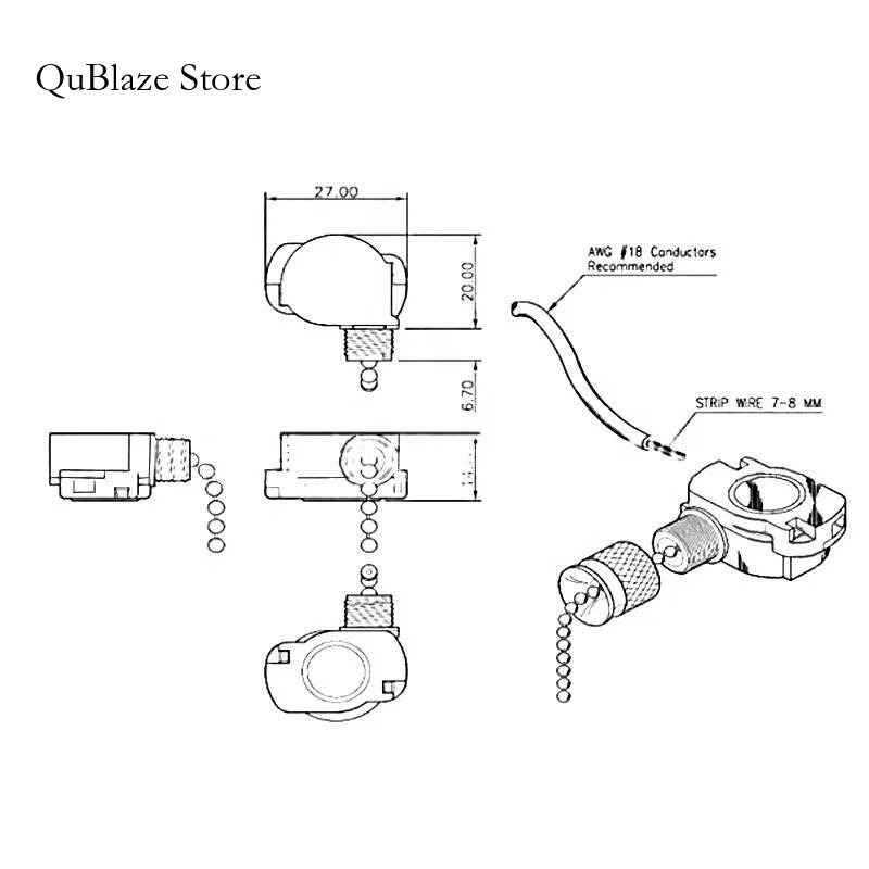 E87438 303 ON OFF 2 ตําแหน่ง 3 - Ceiling Fan Pull Chain Switch บทวิจารณ์และราคา