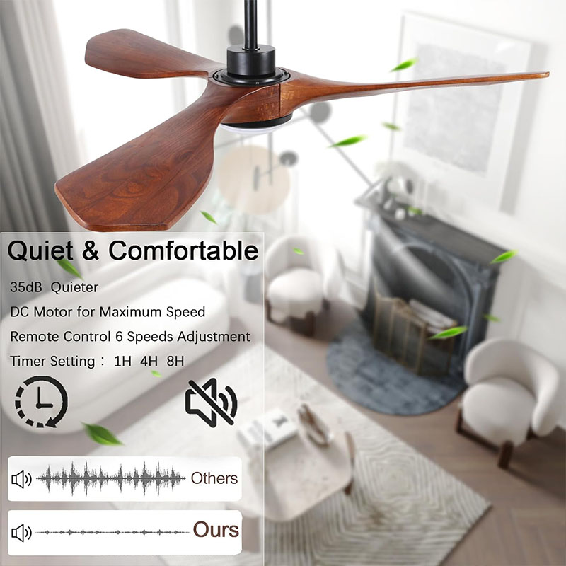 พัดลมเพดานไม้ดีไซน์พิเศษขนาด 5 - Ceiling Fan Dc Motor 52 Inch บทวิจารณ์และราคา