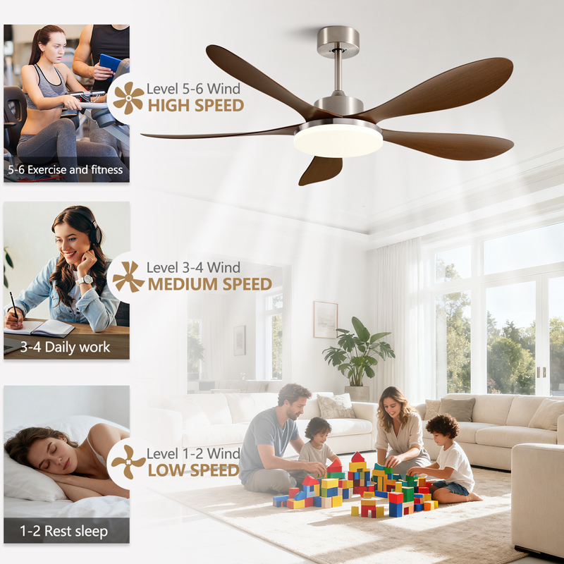 พัดลมเพดาน 40/46/56 นิ้ว 5 ใบพ - Ceiling Fan With Remote Control Reversible บทวิจารณ์และราคา