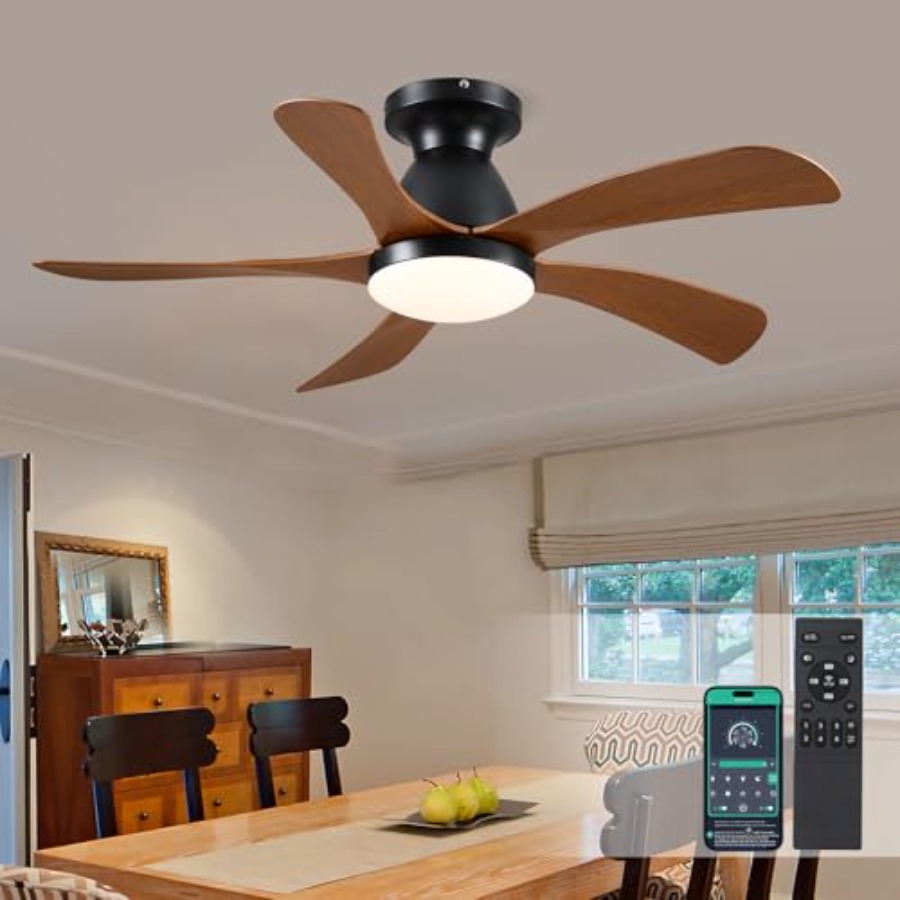 พัดลมเพดานขนาด 42 นิ้ว แบบติดต - Ceiling Fan Low Profile Flush Mount บทวิจารณ์และราคา