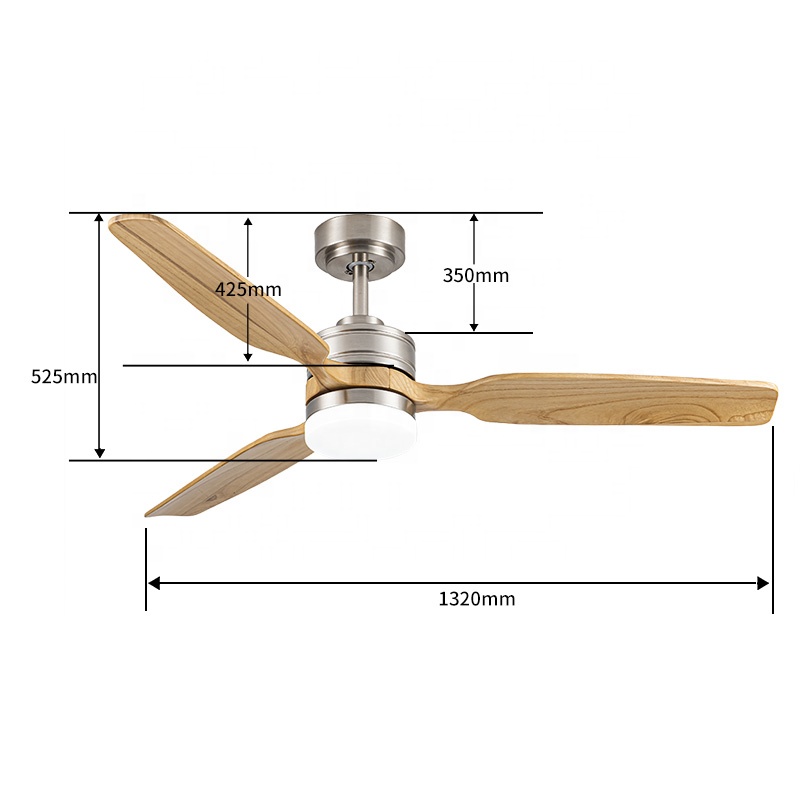 พัดลมเพดานไม้เนื้อแข็งทันสมัย  - Ceiling Fan Led 3 Blade Modern บทวิจารณ์และราคา