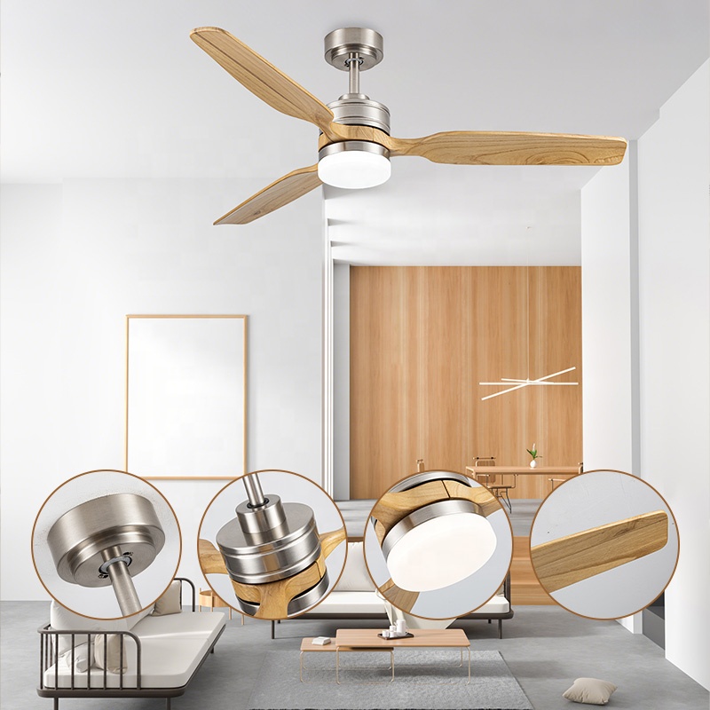 พัดลมเพดานไม้เนื้อแข็งทันสมัย  - Ceiling Fan Led 3 Blade Modern บทวิจารณ์และราคา