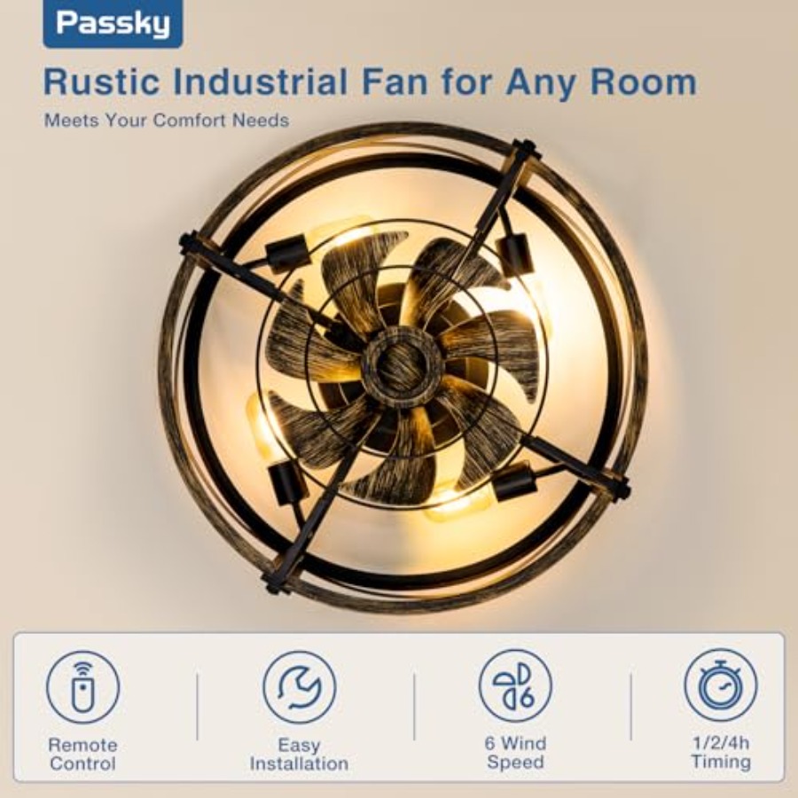 พัดลมเพดานแบบติดตั้งบนเพดานขนา - Ceiling Fan Low Profile Flush Mount บทวิจารณ์และราคา