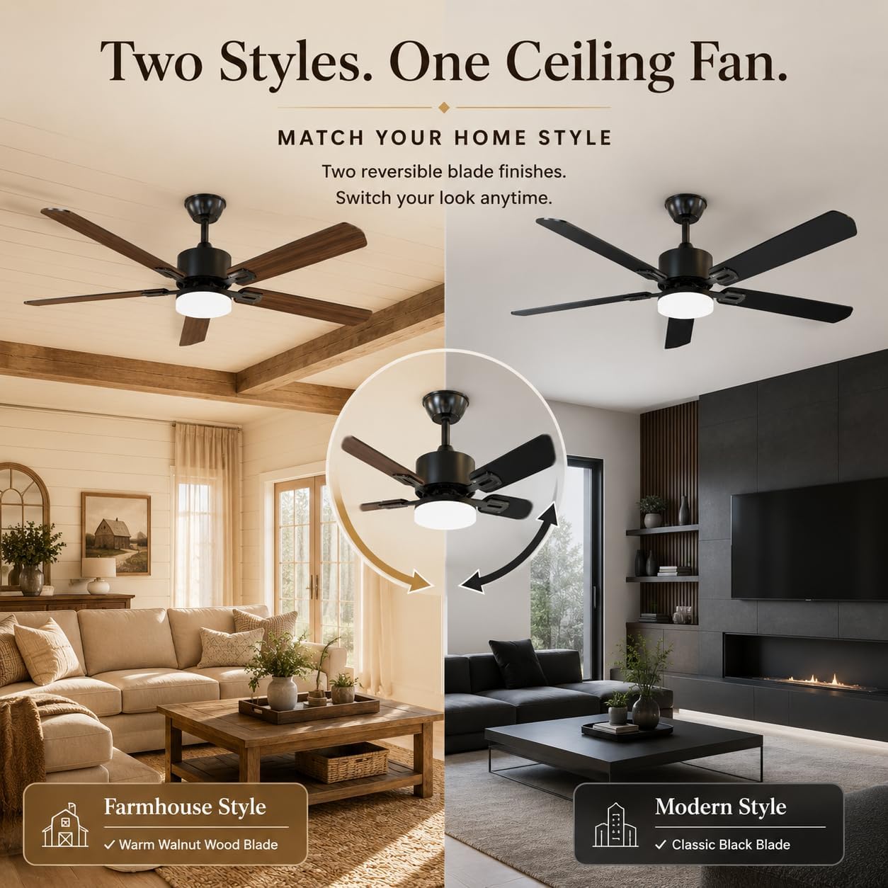 พัดลมเพดานขนาด 42 นิ้วพร้อมไฟแ - Ceiling Fan Led 3 Blade Modern บทวิจารณ์และราคา