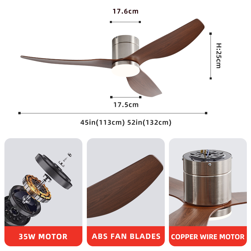 พัดลมเพดาน FUMANJIA ขนาด 45/52 - Ceiling Fan Led 3 Blade Modern บทวิจารณ์และราคา